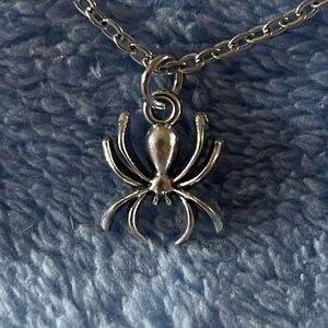 Silver Spider Charm Necklace